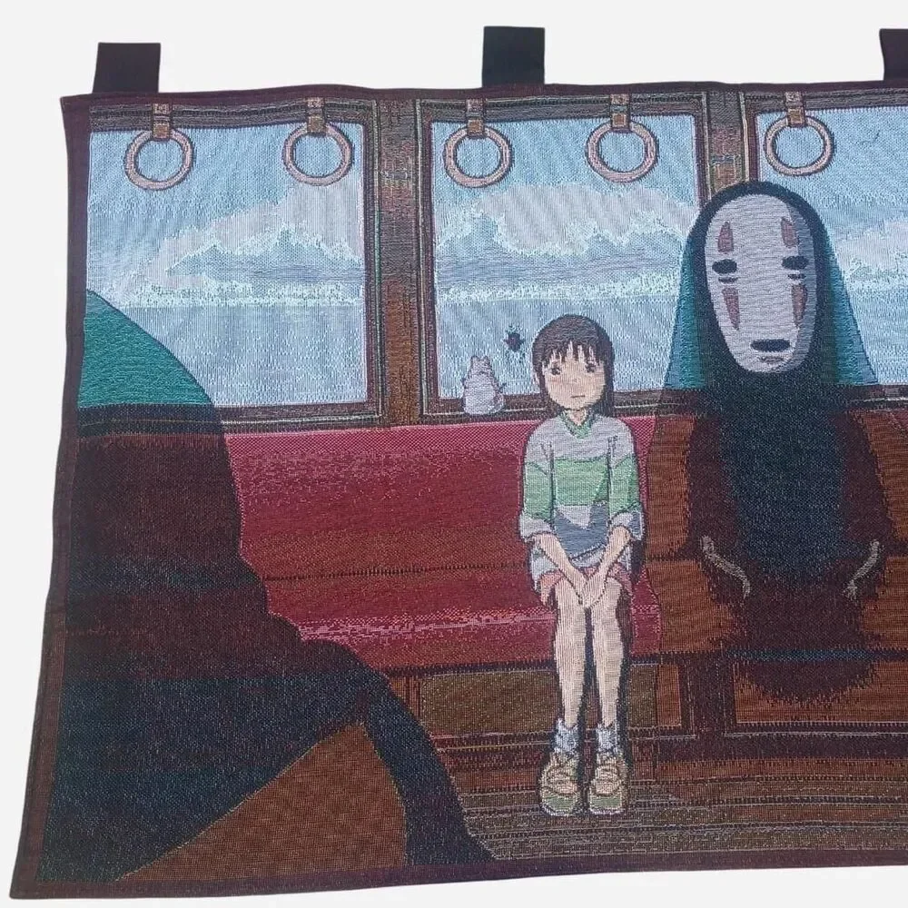 Studio Ghibli Spirited Away Woven Wall Tapestry Train Scene